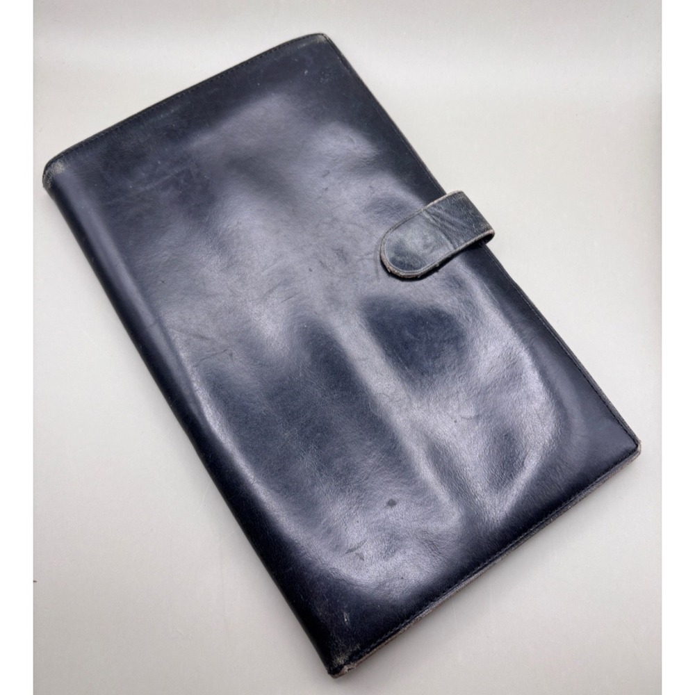 Vintage Mark Cross Black Leather Travel Wallet Passport Organizer Monogrammed